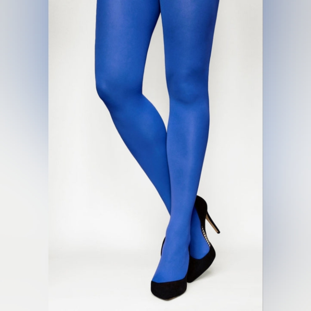 Vibrant Bright Blue Costume Tights. Guilia Brand Opaque. NWT